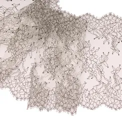 Кружево реснички экрю/черный (21*300 см)