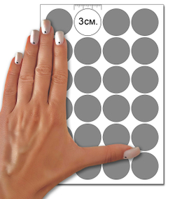 Серые виниловые наклейки для маркировки Policomprint М7, 30 мм, 48 шт.