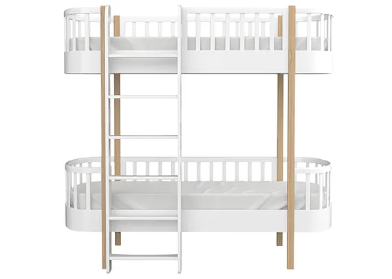 Кровать двухъярусная Classic фронтальная лестница (белый)