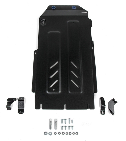 Защита КПП и РК Rival для Genesis G70 (V - 2.0T) 4WD 2018-2021 2021-н.в./Kia Stinger (V - 2.0T; 3.3T) 4WD 2017-н.в. (устанавл-ся совместно с 111.2841.1), сталь 1.8 мм, с крепежом, штампованная, 111.2844.1