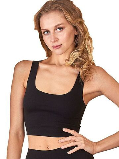 Женский укороченный бесшовный топ (Размер: M) (Цвет: молочный)