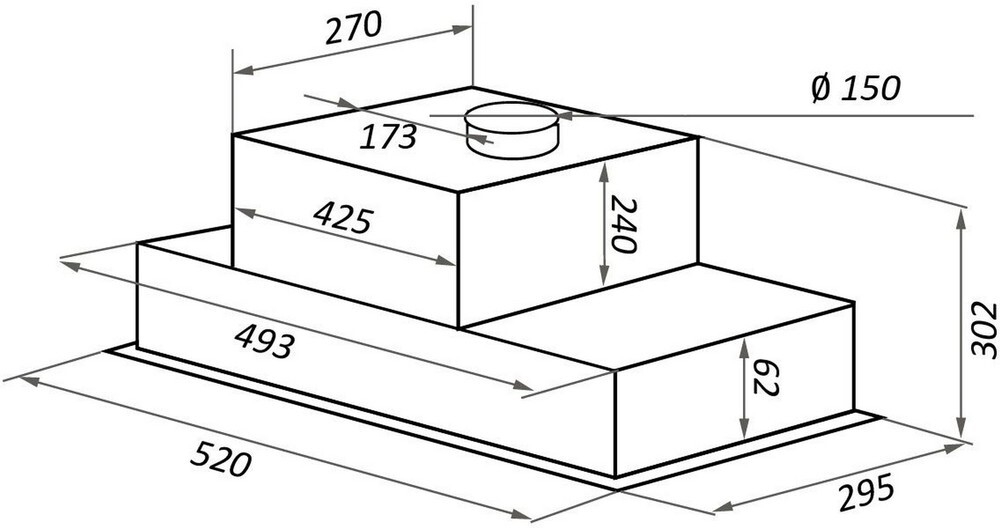 Кухонная вытяжка MAUNFELD Crosby Flat 52 нержавеющая сталь