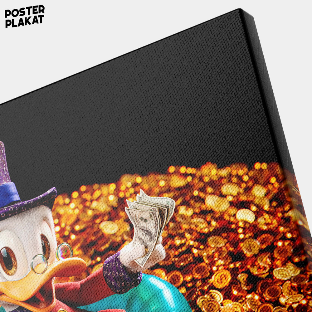 Картина для интерьера Скрудж Макдак / Scrooge McDuck на холсте, персонаж мультфильма Дисней, холст с печатью на подрамнике, на стену, Постер Плакат