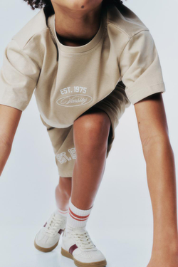 ZARA ШОРТЫ-ДЖОГГЕРЫ ИЗ МЯГКОЙ ТКАНИ, БЕЖЕВЫЙ