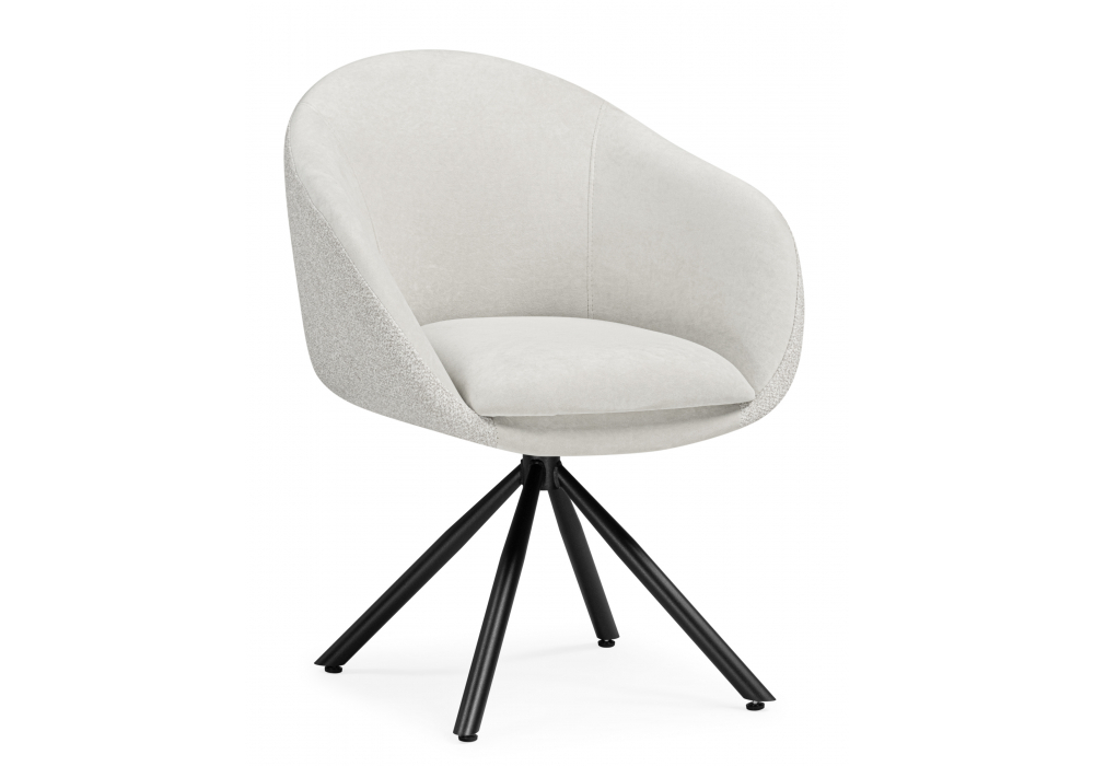 Стул на металлокаркасе Woodville Бартон 1 ткань мадера 2, черный матовый