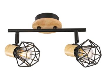 Настенно-потолочный спот в стиле лофт 2*E27 TR8752/2 BK/WD черный/дерево Traditional Loft Ambrella