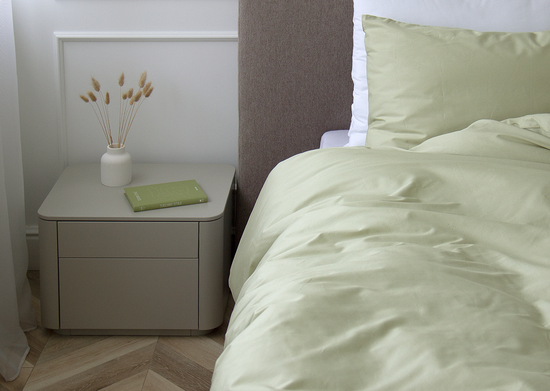 Тумба прикроватная Tammi 2 ящика ширина 50 см (серо-бежевый)