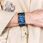 Браслет Fiore Luna на черном кожаном ремешке CB00100-6