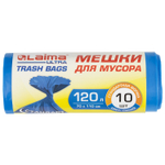 Мешки для мусора LAIMA "ULTRA" 120 л синие рулон 10 шт. особо прочные ПНД 23 мкм 70х110 см (4 штуки в упаковке)