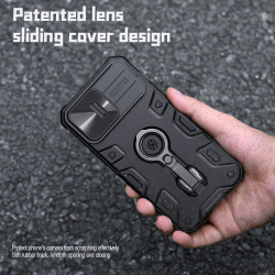 Чехол для iPhone 14 Pro Max от Nillkin серия CamShield Armor Pro, с металлическим поворотным кольцом и защитной шторкой для камеры