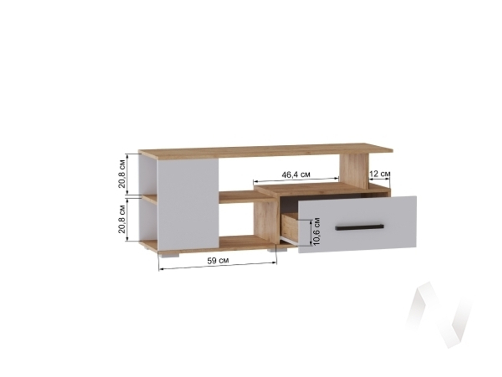 Тумба ТВ Парус-4 (дуб крафт золотой/белый)