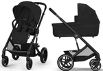 Коляска Cybex Balios S Lux BLK 2025 Cloud G i-Size Stone Grey Plus 3 в 1 Moon Black с дождевиками