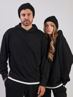 Женская зимняя шапка с отворотом Prival Classic-1, чёрная