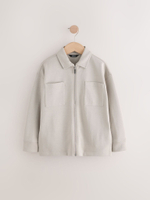 Рубашка с молнией для мальчика Next E43-663, Светло-серый