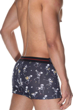 Темно-серые мужские трусы-боксеры с принтом в виде скелетов (Размер: M) (Цвет: темно-серый)