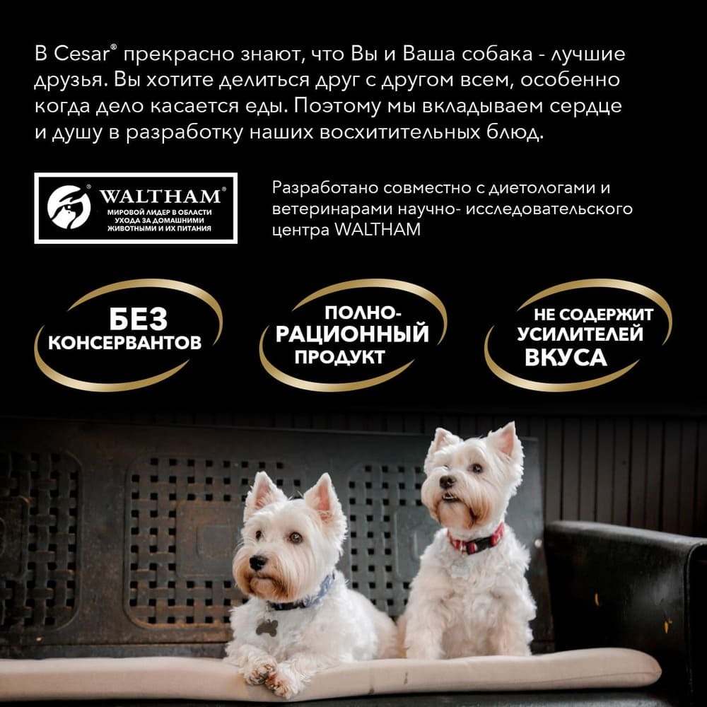 Курица с зелеными овощами в соусе, 85г влажный корм для собак, Cesar