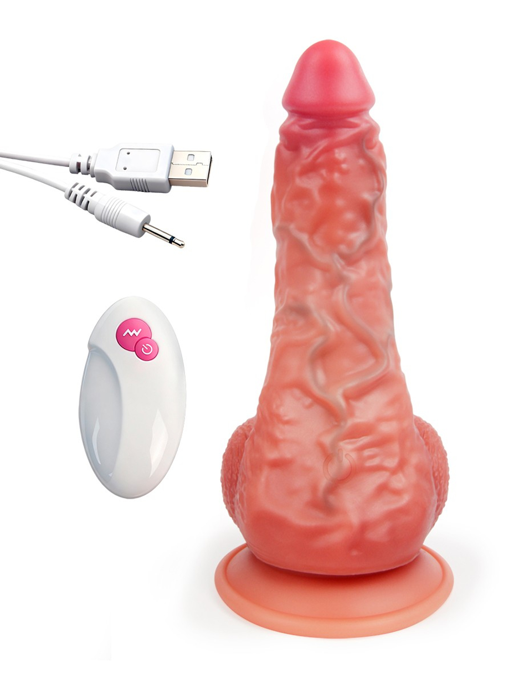 Вибромассажёр l 240 мм d 60 мм, вес 790 г, 10 режимов вибрации, дистанционный пульт, арт. er-30113