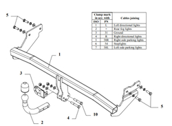 Фаркоп Auto-Hak T 46 для Kia Picanto хетчбек 3/5 дверей 2003-2011(паспорт и сертификат в комплекте)(без электрики)