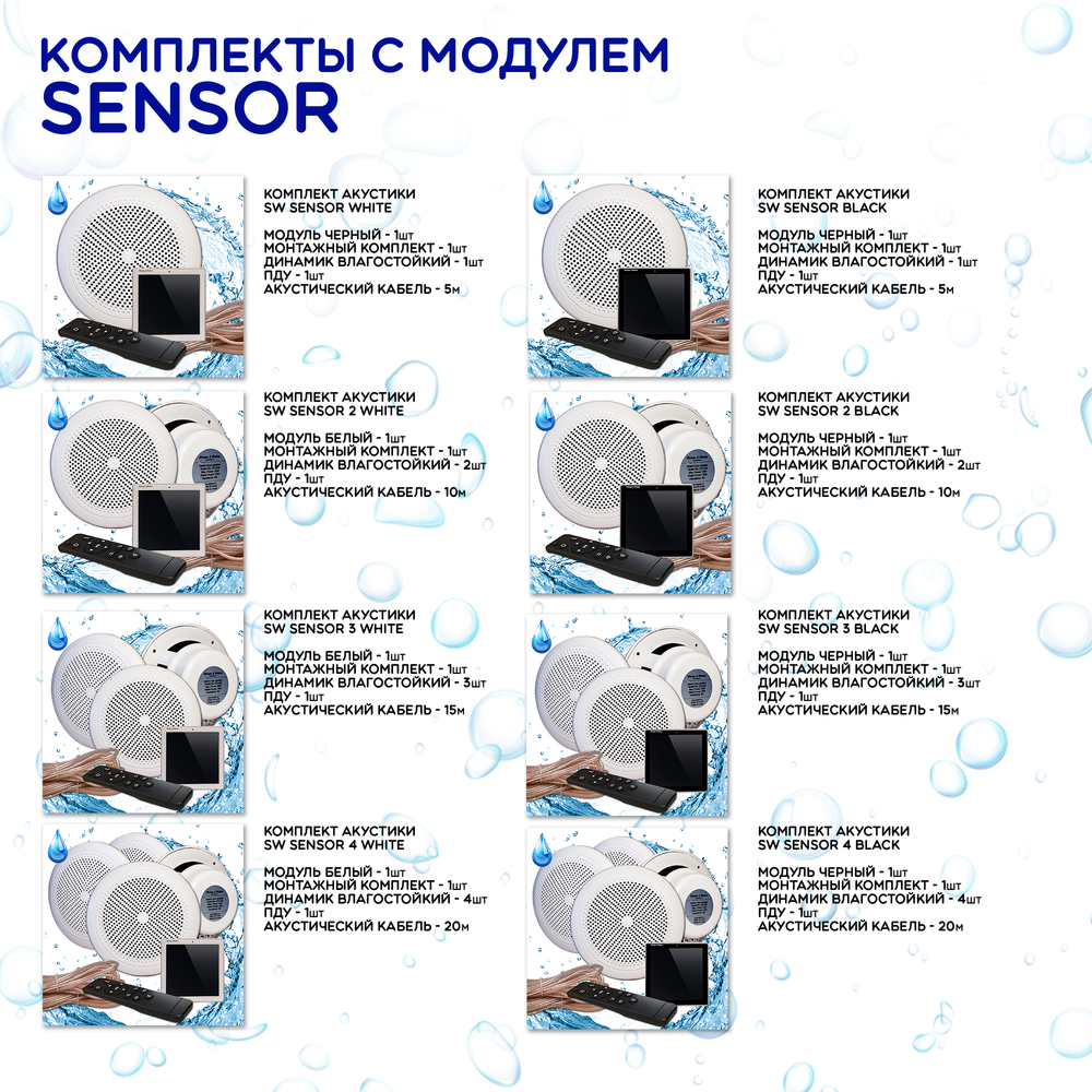 Комплект акустической системы SW2-White SENSOR