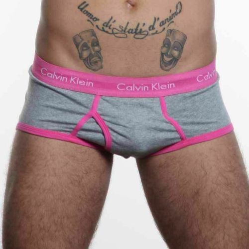 Мужские трусы брифы Calvin Klein Brief 365 Grey-Pink