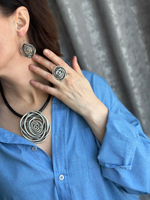 Кольцо "роза" безразмерное