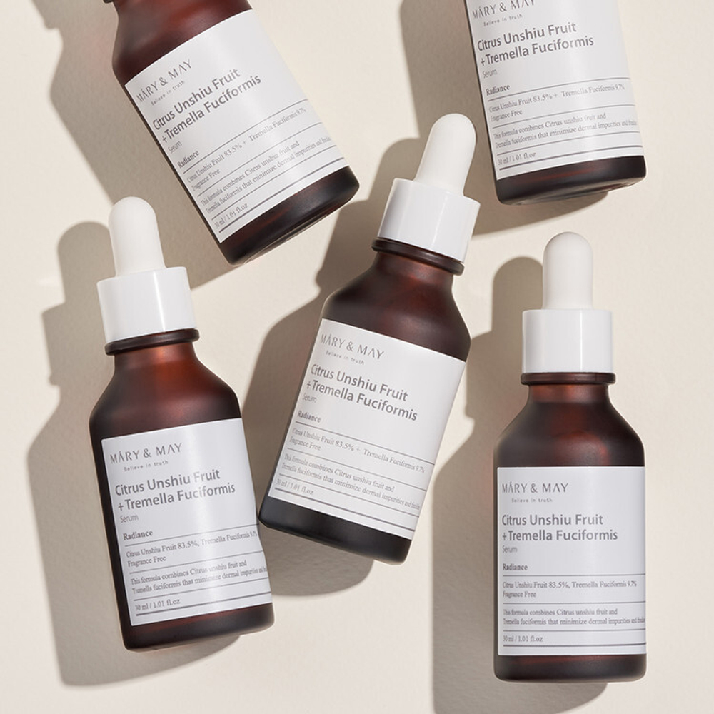 MARY&MAY Сыворотка для лица осветляющая CITRUS UNSHIU FRUIT + TREMELLA FUCIFORMIS SERUM 30ML