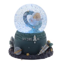 GAEM Фигурка декор "Космонавт" в стекл шаре (муз, подсвет, вьюга, движ, 3xAAA н/п), D10, L15 W15 H16,5 см