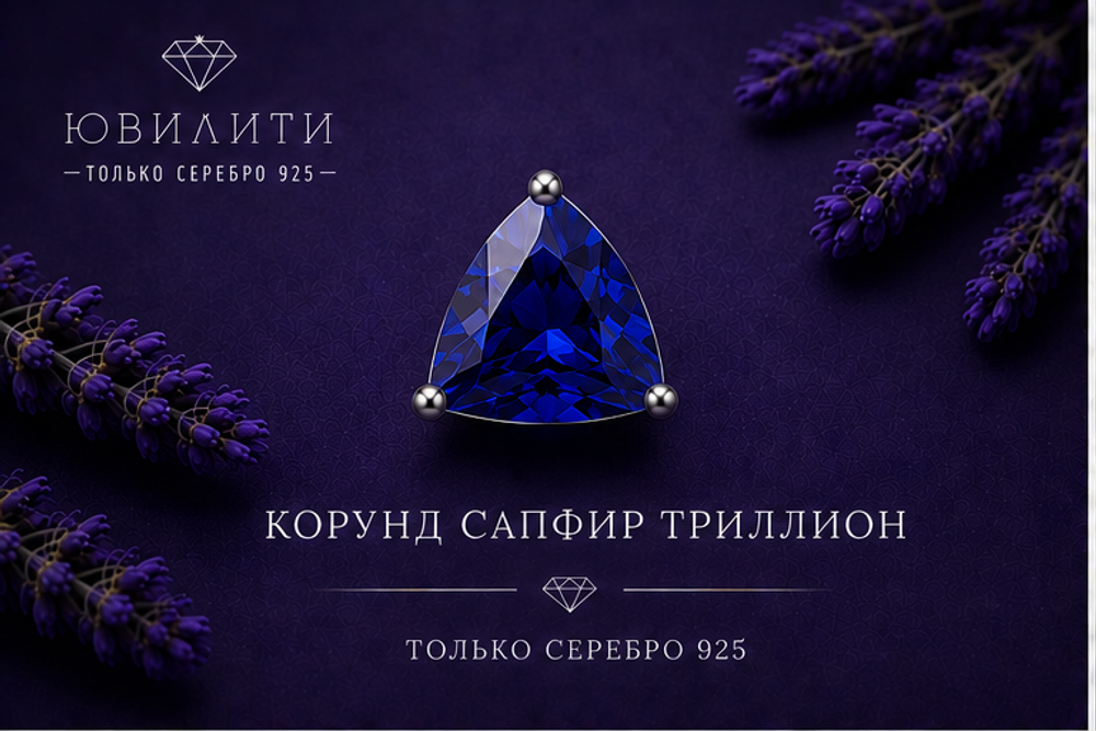 Корунд Сапфир Триллион