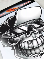 Наклейка - Череп в кепке