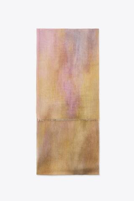 ZARA ШАРФ ИЗ МОДАЛА С ПРИНТОМ TIE DYE, РОЗОВЫЙ