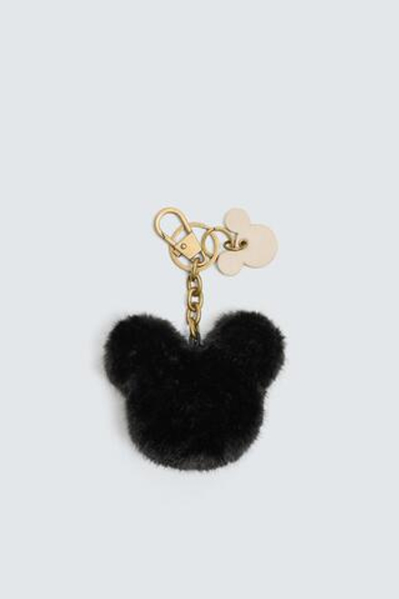 ZARA HARRY LAMBERT X DISNEY БРЕЛОК МЕХОВОЙ, ЧЕРНЫЙ