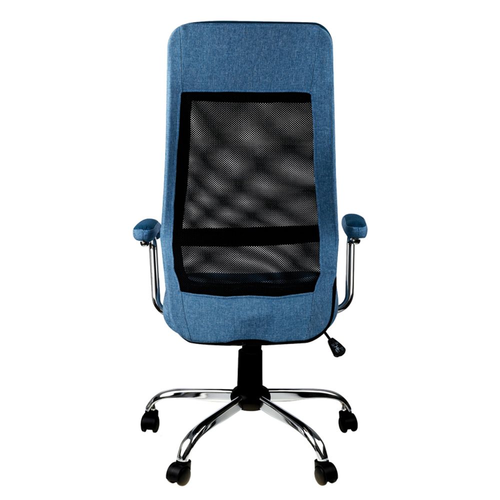 Кресло руководителя Helmi HL-E41 "Stylish", ткань/сетка, синяя/голубая