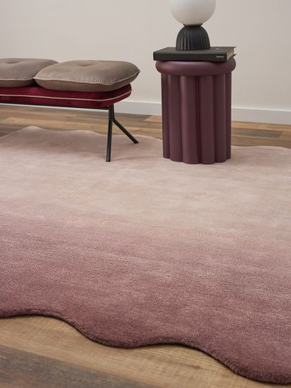 Ковер из шерсти over horizon цвета марсала из коллекции trendy ruffles, 200х300 см