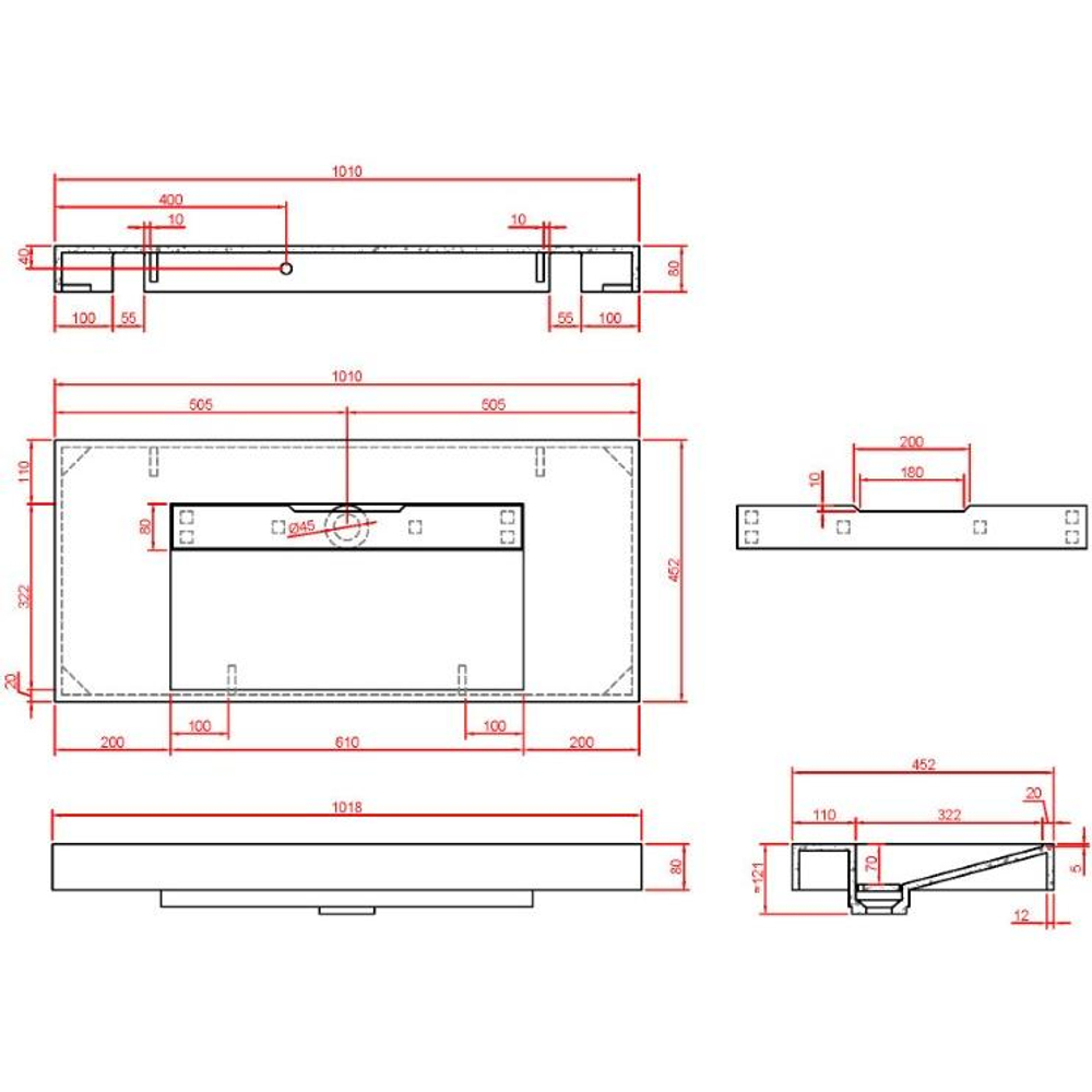 Раковина-моноблок Boheme Flat 100 859-100-CLCT, CALACATTA
