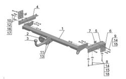 Фаркоп на Lexus RX 1998-2003. Необходима подрезка бампера. Тип шара: A. Нагрузки: 2000/100 кг, LX 01