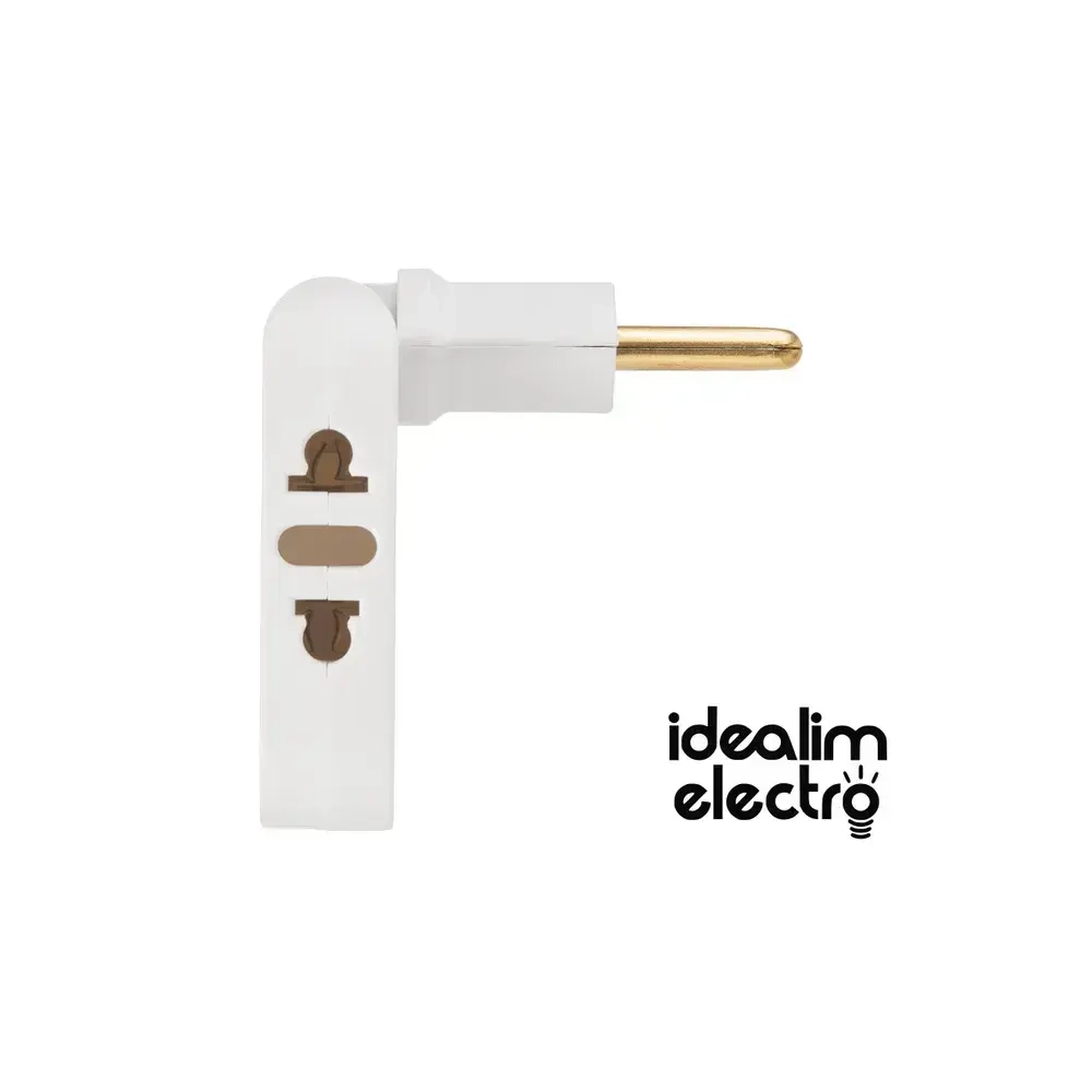 Тройник плоский поворотный для розетки усиленный, разветвитель 180 градусов, переходник