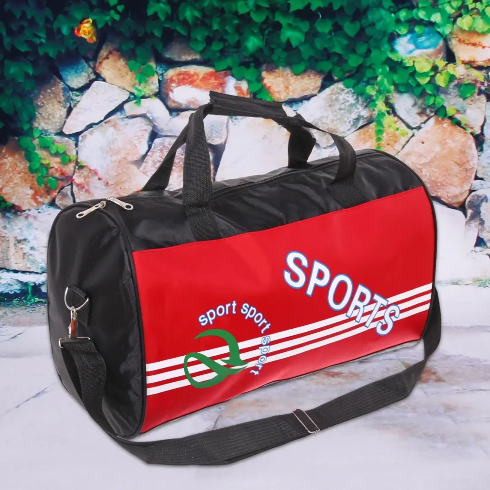 Сумка спортивная «Sports Time», полосы, красный принт, 48*27*21см