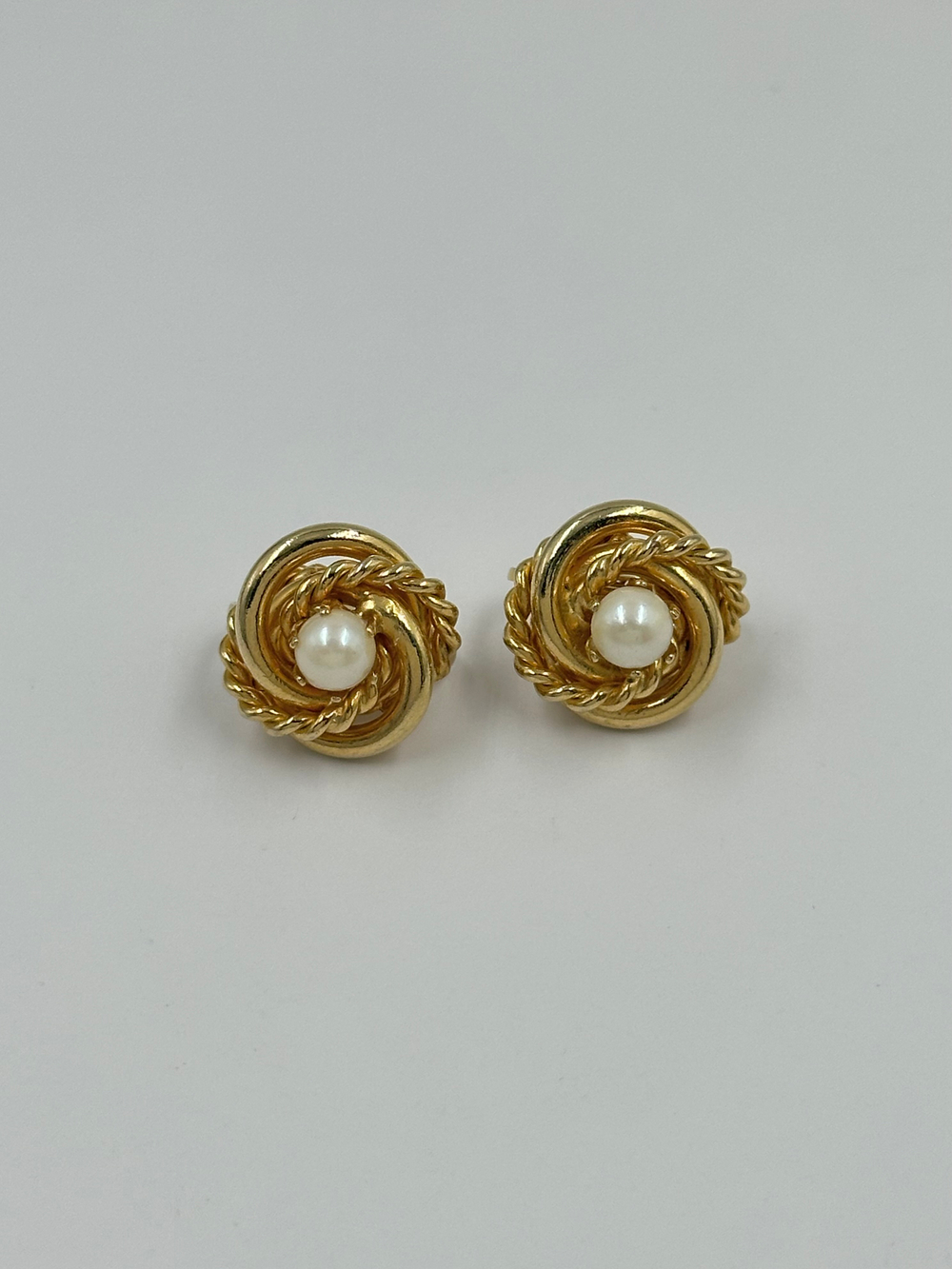 Клипсы Узелки с «жемчугом»