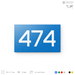 Номер на дверь 474, табличка на дверь для офиса, квартиры, кабинета, аудитории, склада, голубая 120х70 мм, Айдентика Технолоджи