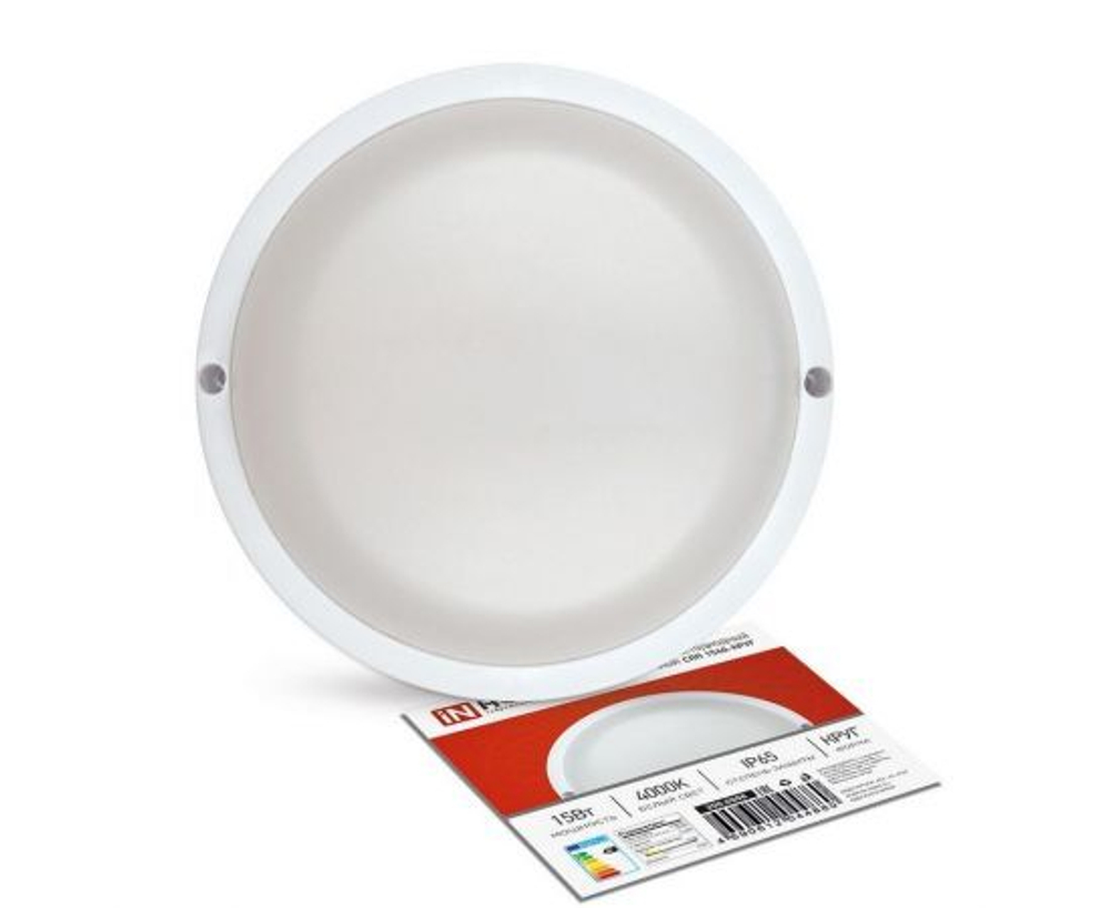 Светильник светодиодный герметичный СПП 1540-КРУГ 15Вт 4000К 1350Лм IP65 140мм IN HOME