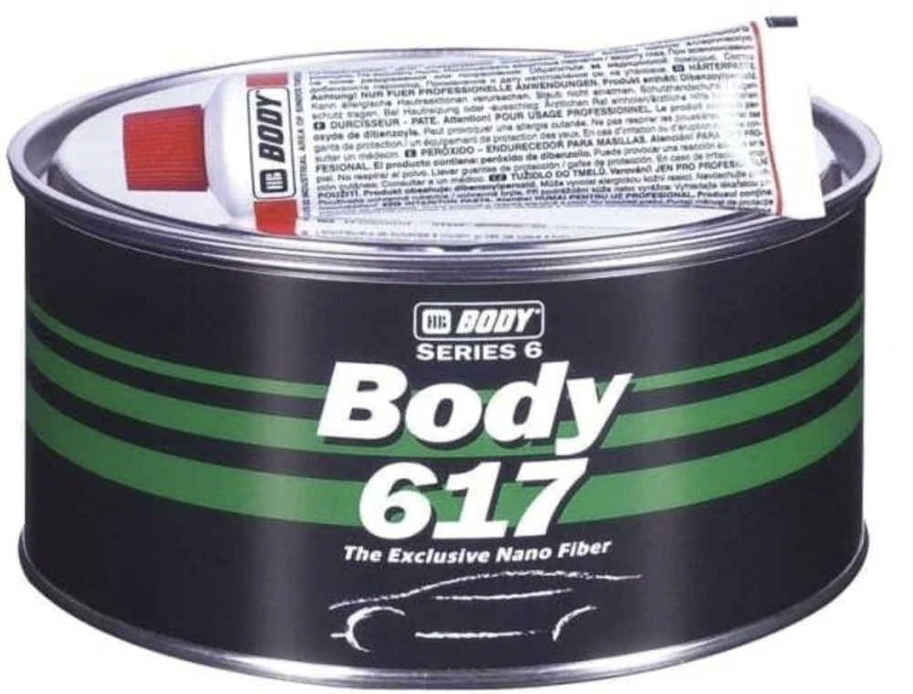 BODY PROLINE 617 Шпатлевка с укороченным стекловолокном 2К (1.8 кг) зел.