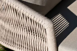 "Верона" лаунж-зона 5-местная плетеная из роупа (веревки), каркас алюминиевый белый, роуп бежевый