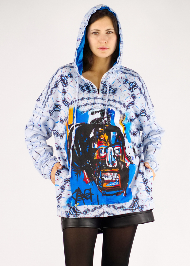 Зип худи «Без названия», принт по мотивам картины «Без названия» Жана-Мишеля Баския