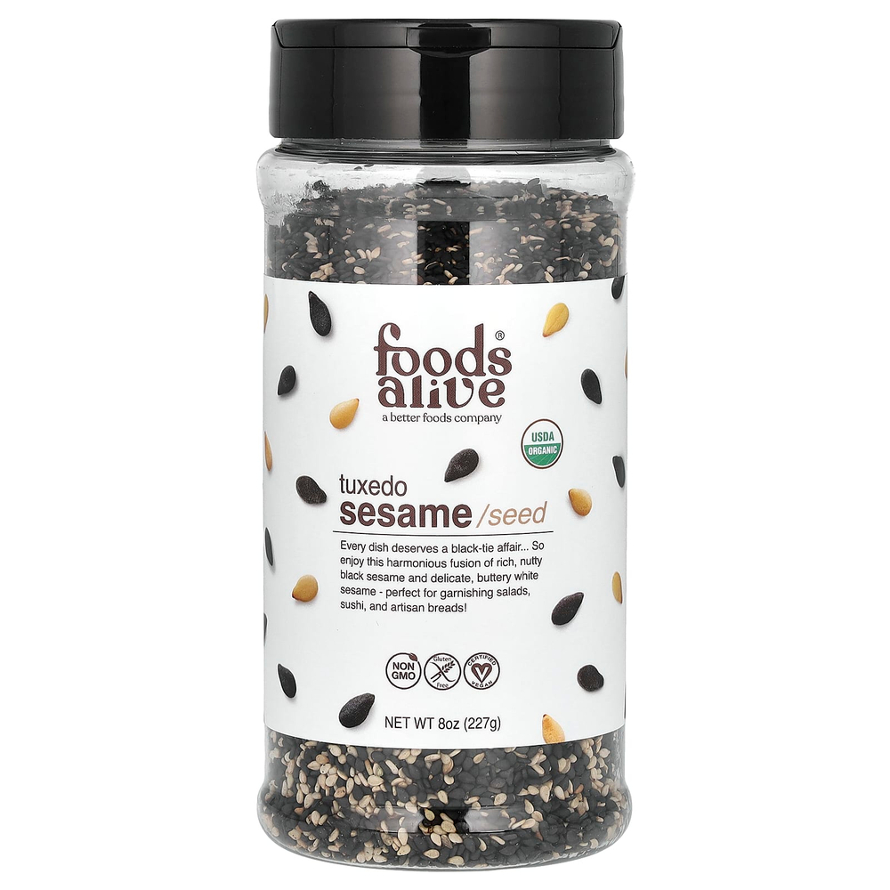 Foods Alive, Органический смокинг с кунжутом, шейкер, 227 г (8 унций)