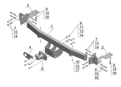 Фаркоп на Kia Mohave 2009-2016. Необходима подрезка бампера. Тип шара: A. Нагрузки: 1500/75 кг, KI 21