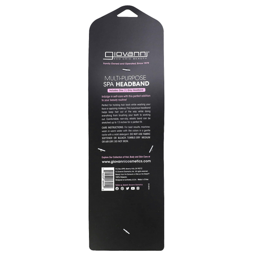 Giovanni, универсальная повязка для волос для спа-салона, серый, 1 шт.
