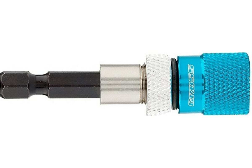 Адаптер для бит с ограничителем и двойным магнитом, 1/4"// Gross