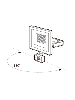Прожектор светодиодный PFL-SC SENSOR 30Вт 6500К IP54 190-260В ДО закален. матов. стекло датчик движения инфракрасный JazzWay 5001411
