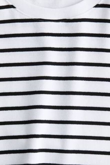 H&M Платье из джерси с короткими рукавами, белый