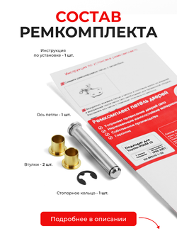Ремкомплект (втулки) петель передних дверей Toyota Ipsum (I) [Кузов:CXM10,SXM1#] (1 петля, RPD10-1) 1996-2001